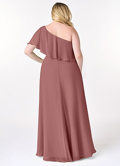 Azazie Lizzy Bridesmaid Dresses Desert Rose A-Line One Shoulder Chiffon Dress image9