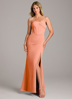 Azazie Chantel Bridesmaid Dresses Sunset Sheath Strapless Chiffon Convertible Dress image5