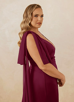 Christian Siriano Bridal for Azazie 1011 Bridesmaid Dresses Mulberry Mermaid Bow Stretch Satin Dress image18