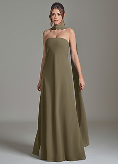Azazie Ilana Bridesmaid Dresses Willow Green A-Line Strapless Chiffon Dress image3