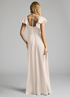Azazie Bondi Bridesmaid Dresses White Alabaster A-Line Bow Stretch Satin Dress image4