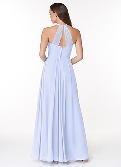 Azazie Ginger Bridesmaid Dresses Lavender A-Line Halter Pleated Chiffon Dress image2