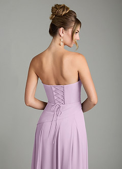 Azazie Gabriela Bridesmaid Dresses Frosted Lilac A-Line Corset Chiffon Dress image11