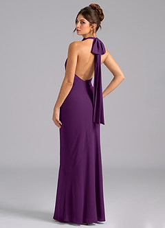 Azazie Velli Bridesmaid Dresses Grape Mermaid Bow Chiffon Dress image7
