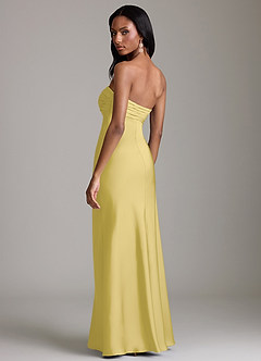 Azazie Saylor Vestidos de damas de honor Vestido de Canario de Satén Elástico de Corte Sirena con Sin tirantes image5