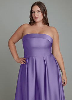 Azazie Lucienne Bridesmaid Dresses Tahiti A-Line Strapless Stretch Satin Convertible Dress image13