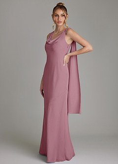 Azazie Essence Bridesmaid Dresses Vintage Mauve Sheath Chiffon Dress image1