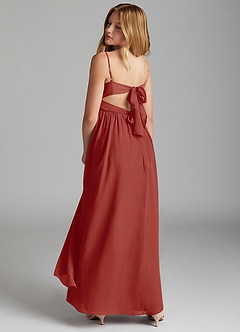 Azazie Zeya Junior Terracotta A-Line Chiffon Dress image5