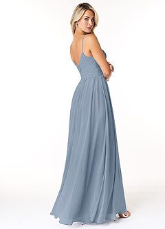 Azazie Lisbon Bridesmaid Dresses Dusty Blue A-Line Sweetheart Neckline Chiffon Dress image2