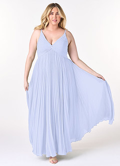 Azazie Raychelle Jurken voor bruidsmeisjes Jurk van Chiffon met A-Lijn V-hals Lavendel image7