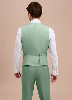 front Ethan Matcha Refined Weave Performance Suit Vest