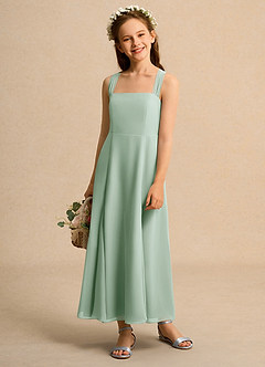 Azazie Tater Girl vestidos de niña de las flores Vestido de Agave de Gasa de Corte En A con Plisado image1