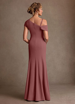 Azazie Rachael Klänningar till brudens mor Klä Tubklänning i Stretch crepe Av axeln Desert Rose image3