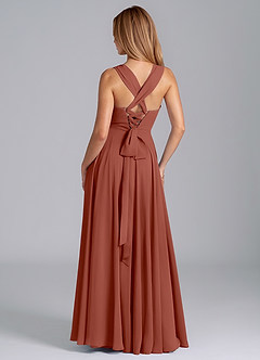 Azazie Darana Bridesmaid Dresses Auburn A-Line Corset Chiffon Dress image7