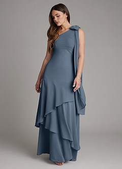 Azazie Monique Bridesmaid Dresses Neptune A-Line One Shoulder Chiffon Dress image6