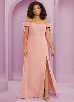 Barbie ♥ Azazie Bridesmaid Dresses Rosette A-Line Off the Shoulder Chiffon Convertible Dress image7