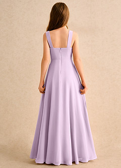 Azazie Makani Girls Formal Blumenmädchenkleider A-Linie Herzausschnitt Chiffon Kleid Frostiges Flieder image2