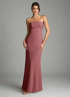 Azazie Saylor Abiti da Damigella Abito Sirena in Chiffon Senza Cinturino Ametista image3