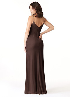 Azazie Deandra Bridesmaid Dresses Ganache Mermaid Pleated Mesh Dress image3