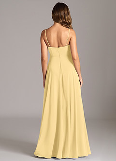 Azazie Amani Bridesmaid Dresses Butter A-Line Pleated Chiffon Dress image2