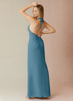 Azazie Yessi Bridesmaid Dresses Bermuda Sheath Pleated Chiffon Dress image2