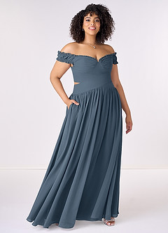 Barbie ♥ Azazie Bridesmaid Dresses Neptune A-Line Off the Shoulder Chiffon Convertible Dress image7
