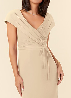 Azazie Bailora Mother of the Bride Dresses Champagne Mermaid Ruched Chiffon Dress image4