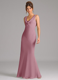 Azazie Rylina Bridesmaid Dresses Vintage Mauve Mermaid Pleated Chiffon Dress image5