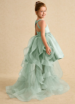 Azazie Julietta Flower Girl Dresses Agave Ball-Gown Convertible Tulle Dress image6