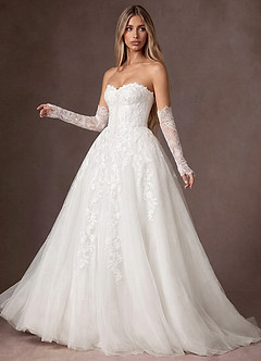 front Double Edged Fingerless Eyelash Lace Sleeves