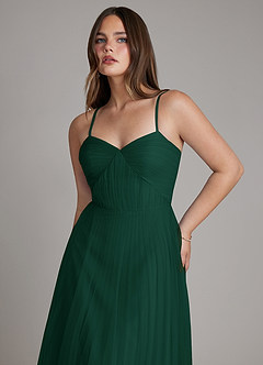 Azazie Teagan Bridesmaid Dresses Emerald A-Line Sweetheart Neckline Tulle Dress image6