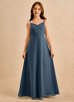 Azazie Hollie Girls Formal Flower Girl Klänningar Klä A-Line i Chiffong Älskling Halsringning image4