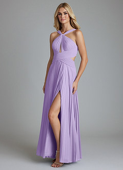 Azazie Hosanna Brautjungfernkleider A-Linie Plissee Chiffon Kleid Flieder image5