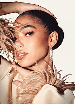 front Kolczyki z cyrkonii z frędzlami