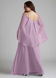 Azazie Cienna Bridesmaid Dresses Wisteria A-Line Off the Shoulder Chiffon Dress image8