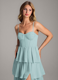 Azazie Alanna Bridesmaid Dresses Mist A-Line Sweetheart Neckline Chiffon Dress image2
