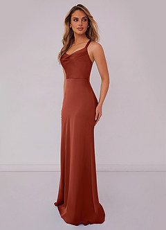 Barbie ♥ Azazie Bridesmaid Dresses Criss Cross Strap Stretch Satin Sheath Dress image4