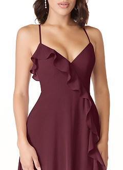 Azazie Tarni Bridesmaid Dresses Cabernet A-Line Chiffon Dress image5