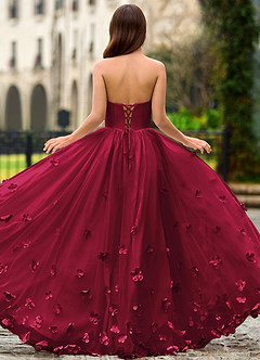 Calliope Burgund Blumenblüten-Abendkleid image2