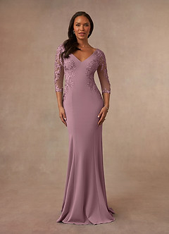 Azazie Fanny Final Sale Dusty Rose Mermaid Lace Dress image1