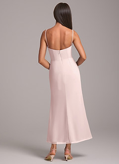 Azazie Saige Bridesmaid Dresses Blushing Pink Sheath Off the Shoulder Chiffon Convertible Dress image8