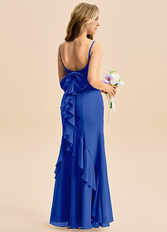 Azazie Lioren Junior Havfrue Sløjfe Chiffon Gulv-længde Junior brudepige Kjole image1