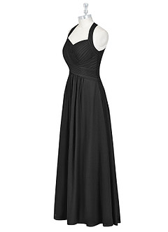 Azazie Claudia Bridesmaid Dresses Black A-Line Sweetheart Neckline Chiffon Dress image9