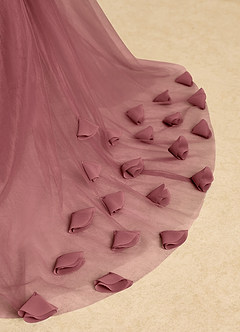 Azazie Lorita Robe Demoiselle D'honneur Fillette Robe Trapèze en Tulle Perlé Améthyste image9