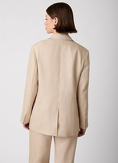 front 100% European Linen Blazer