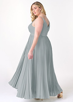 Azazie Raychelle Bridesmaid Dresses Dolphin Grey A-Line V-Neck Chiffon Dress image10