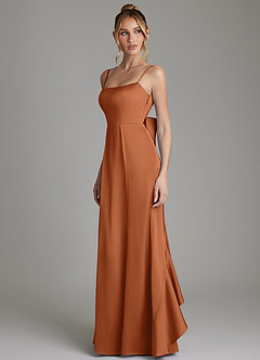 Azazie Zherra 신부 들러리 드레스 인어 절하다 스트레치 새틴 바닥 길이 드레스 image2