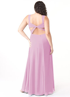 Azazie Nahrin Brautjungfernkleider A-Linie V-Hals Gefaltet Chiffon Kleid Bonbonrosa image8