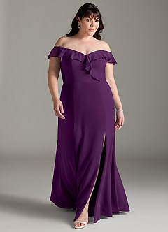 Azazie Sophie Robes de demoiselle d'honneur Robe Trapèze Convertible en Mousseline de soie Épaule décolletée Grain De Raisin image6