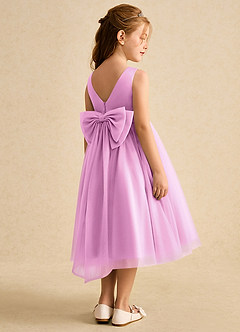 Azazie Winnie Flower Girl Dresses Candy Pink Ball-Gown Bow Tulle Dress image3